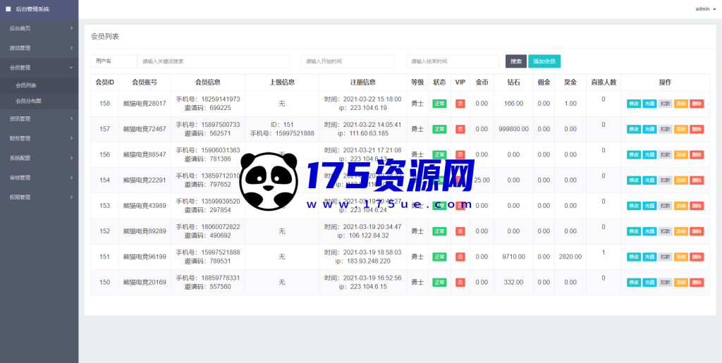 熊猫电竞赏金电竞系统源码 APP+H5双端 附搭建教程 支持运营级搭建-175资源网 熊猫电竞赏金电竞系统源码 APP+H5双端 附搭建教程 支持运营级搭建-175资源网